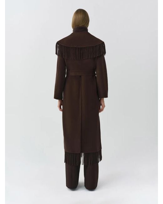 Jonathan Simkhai Brown Carrie Fringe Coat