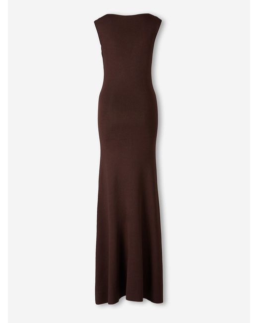 Roland Mouret Brown Maxi Knit Dress