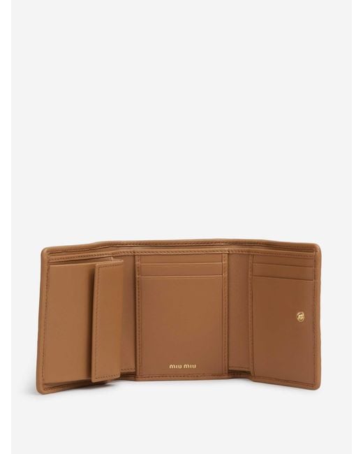 Miu Miu Brown Small Matelassé Wallet