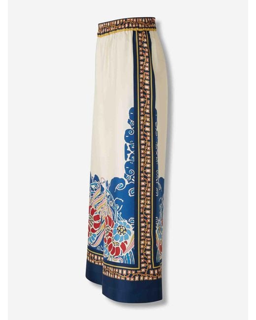 LaDoubleJ White Wide Printed Pants