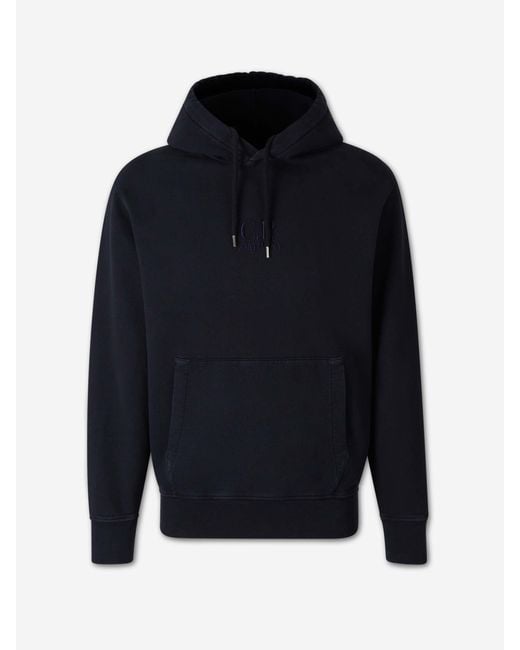 C P Company Blue Logo Hoodie for men