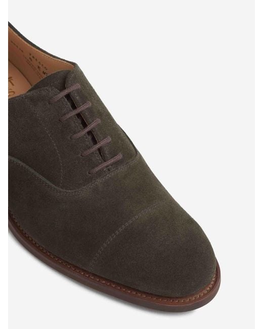 Crockett and Jones Multicolor Suede Oxford Shoes for men