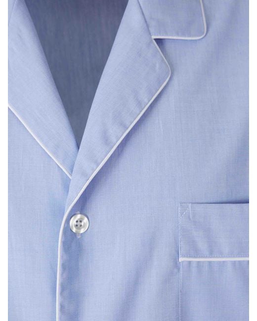 Santa Eulalia Blue Cotton Pajama Set for men