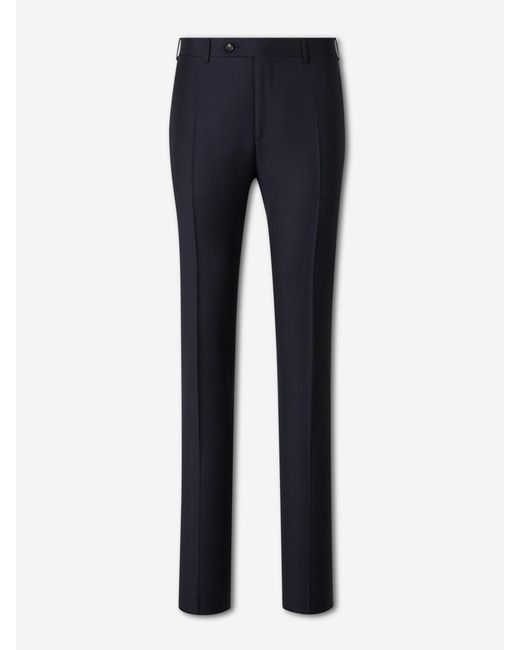 Canali Blue Straight Wool Suit for men