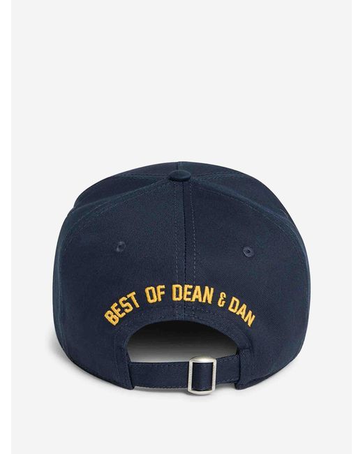 DSquared² Blue D2 Patch Cap for men