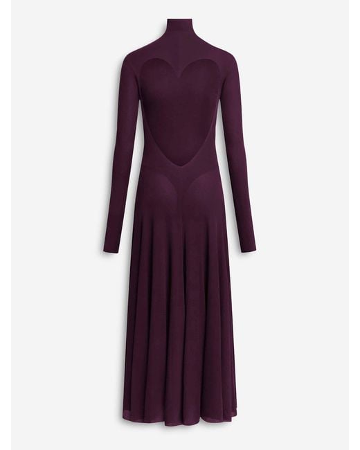 Alaïa Purple Midi Heart Dress