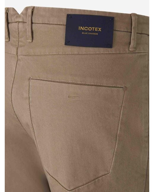 Incotex Natural Straight Twill Trousers for men