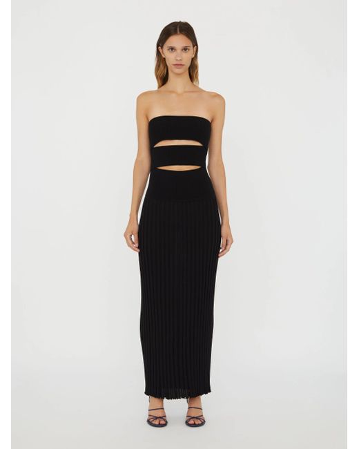 Christopher Esber Black Geripptes Strickkleid