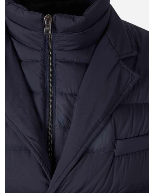 Herno Blue Double Layer Down Jacket for men