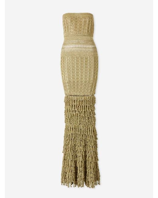 Cult Gaia Metallic Morgan Crochet Dress