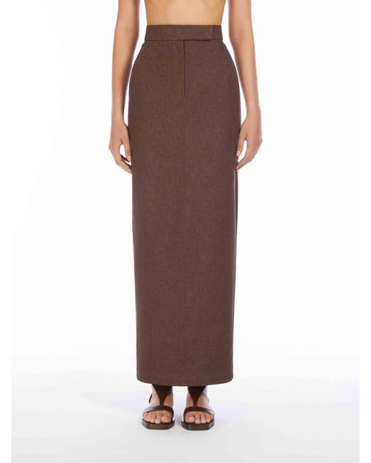 Jupe Longue En Jean Max Mara en coloris Brown