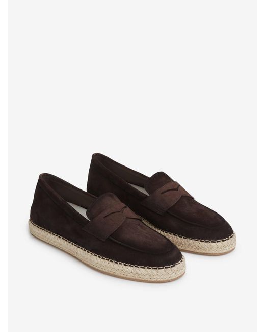 Santoni Multicolor Suede Espadrille Loafers for men