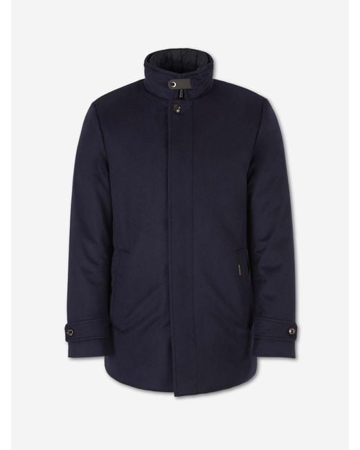 Moorer Blue Long Coat for men