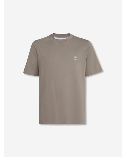 Brunello Cucinelli Gray Short Sleeve T-Shirt for men