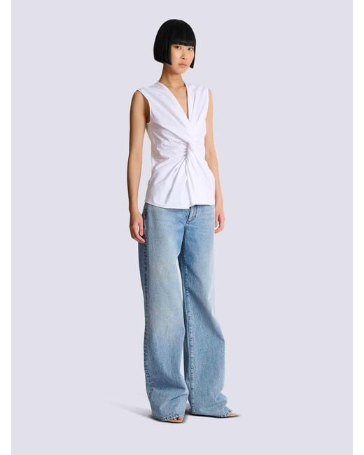 Balmain White Top Draped