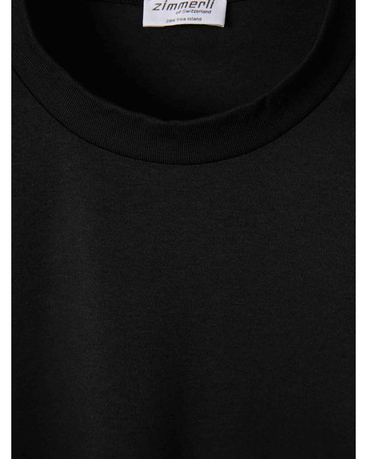 Zimmerli of Switzerland Black Round Neck T-Shirt for men