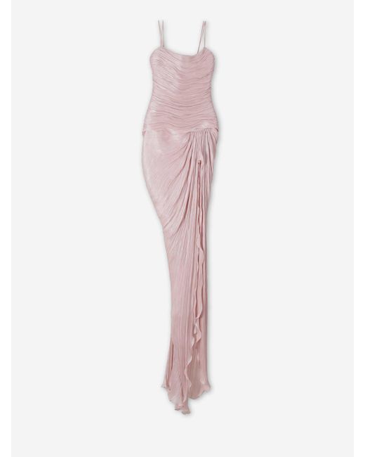 Marmar Halim Pink Pleated Maxi Dress