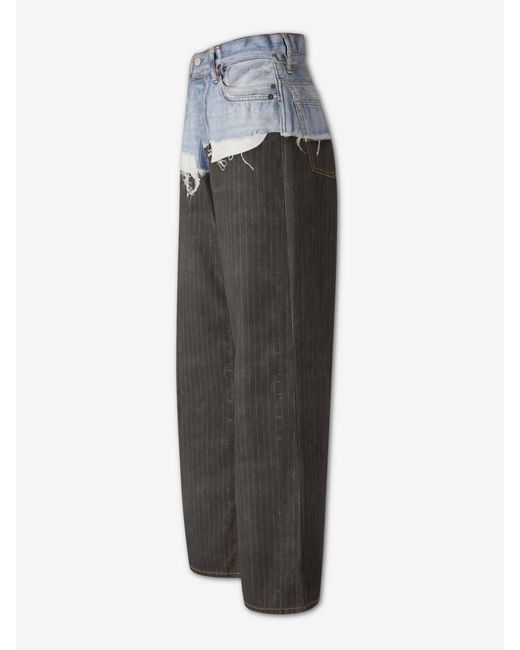 Acne Gray Wide Leg Printed Jeans
