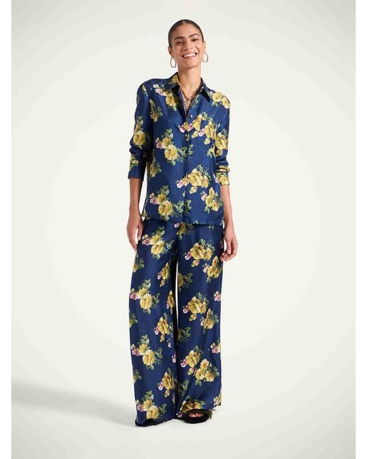 LaDoubleJ Blue Seidenpalazzo-Hosen