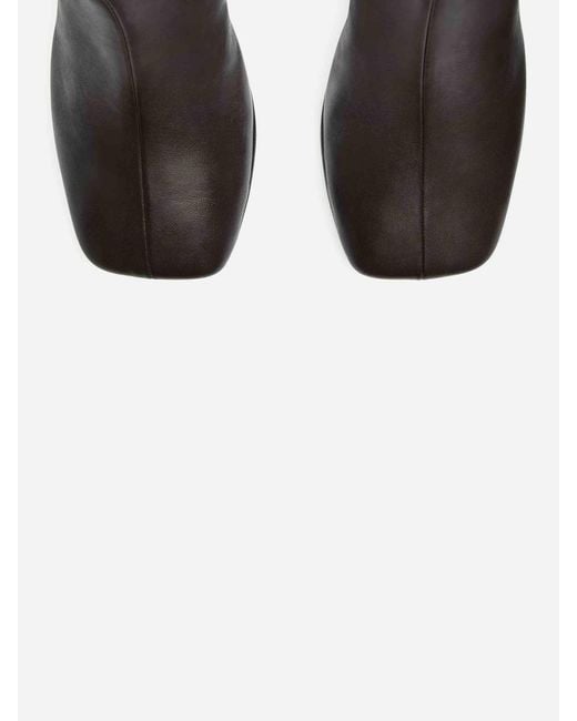 Courreges Brown Square Toe Ankle Boots