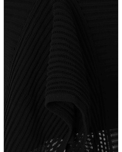 Alaïa Black Ruffled Knit Dress