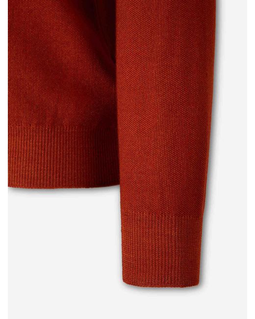 Santa Eulalia Red High Neck Cardigan for men