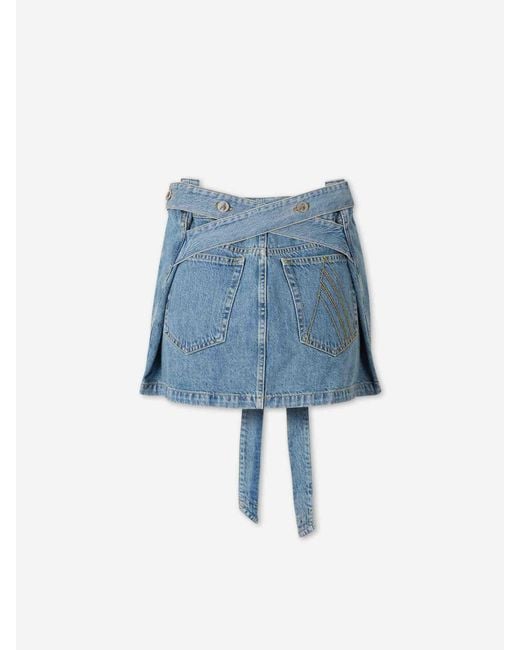 The Attico Blue Denim Mini Skirt