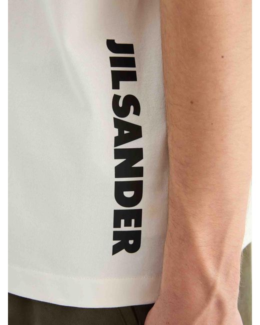 Jil Sander White Round Neck T-Shirt for men