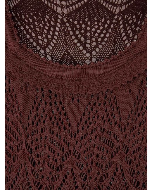 Staud Brown Mini Lace Dress