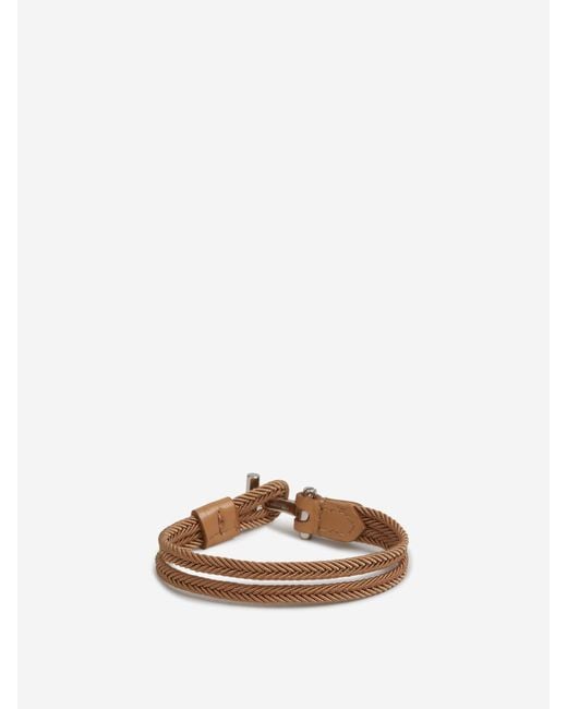 Tom Ford Natural Braided Logo Bracelet for men