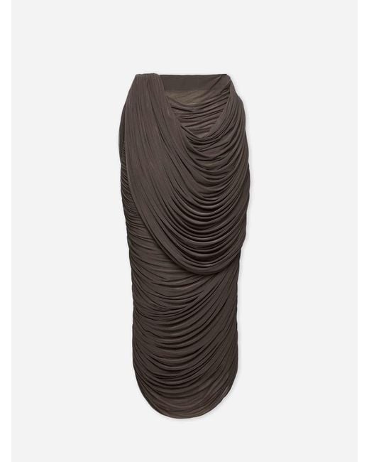 Magda Butrym Brown Draped Midi Skirt