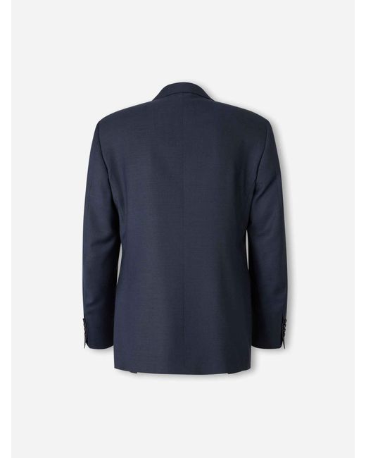 Canali Blue Straight Wool Suit for men