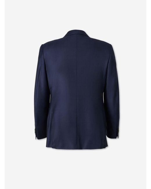 Zegna Blue Straight Wool Suit for men