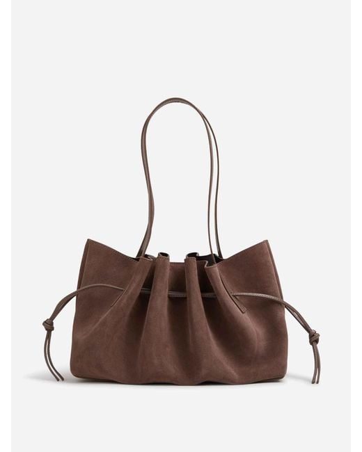 Yuzefi Brown Scallop Shoulder Bag