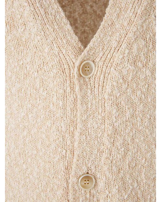 Zanone Natural Cotton Knit Cardigan for men