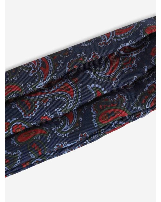 Santa Eulalia Blue Silk Ascot Handkerchief for men
