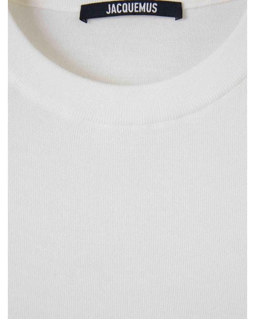 Jacquemus White Crew Neck Sweater for men