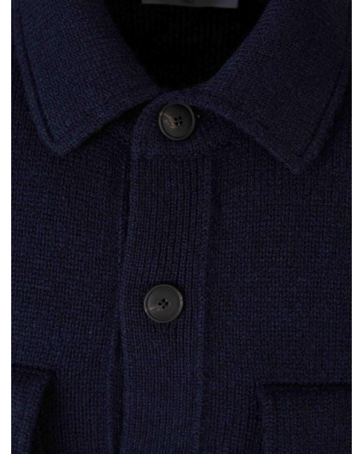 Gran Sasso Blue Wool Cardigan for men