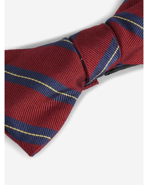 Petronius Red Silk Striped Bow Tie for men