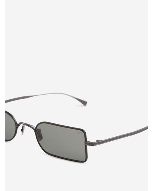 Eyevan 7285 Gray Rectangular Sunglasses for men
