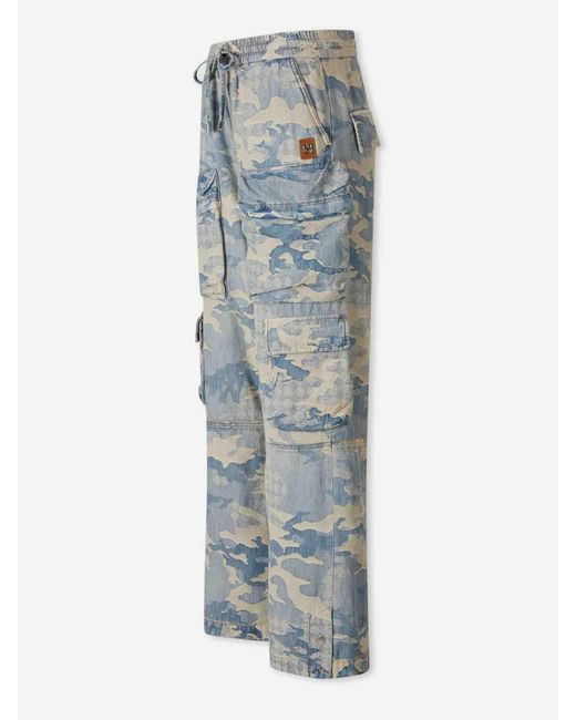 Amiri Blue Wide Leg Jeans Cargo for men