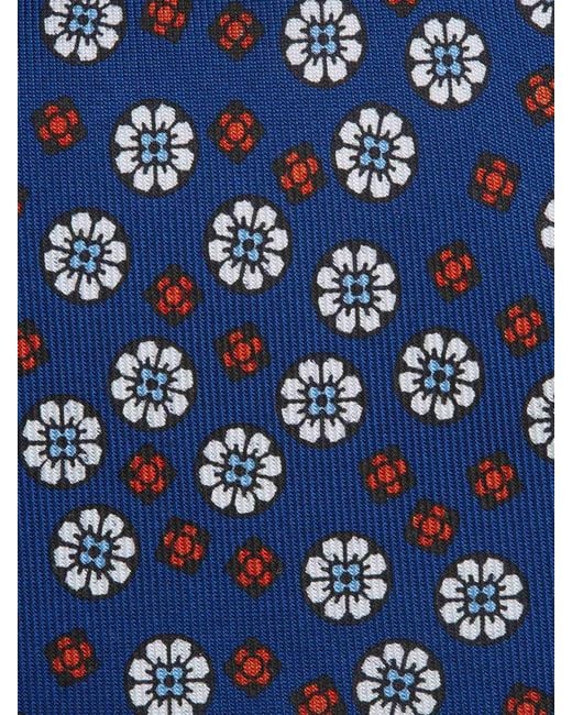 Marinella Blue Floral Silk Tie for men