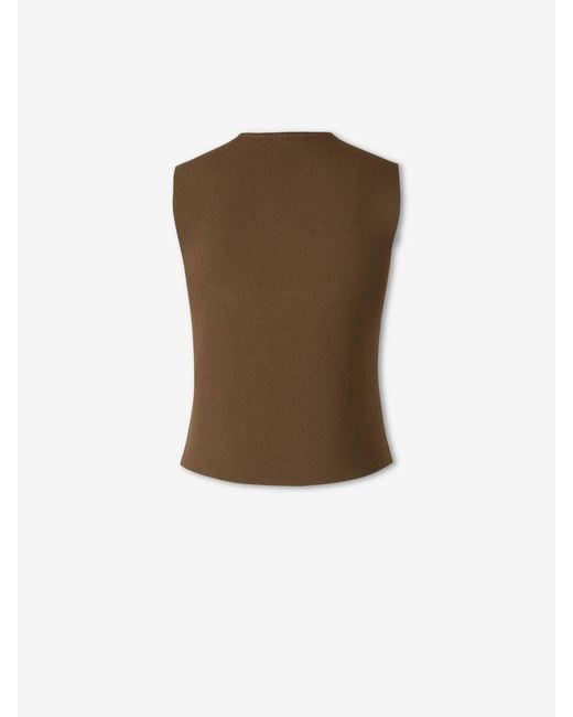Max Mara Natural Knitted Vest With Buttons