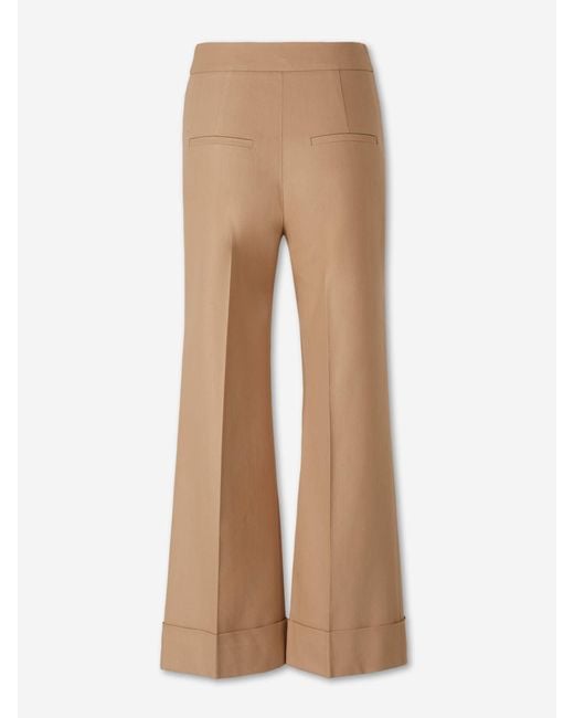 Veronica Beard Natural Darrell Wide Leg Trousers