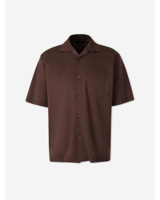 Herno Brown Knit Shirt for men