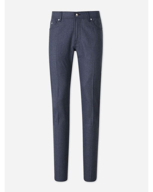 Marco Pescarolo Blue Cashmere Trousers for men