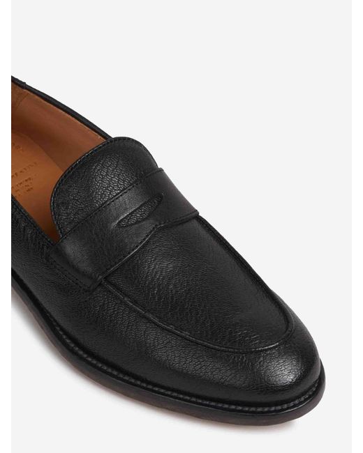 Officine Creative Black Opera Leather Loafers for men
