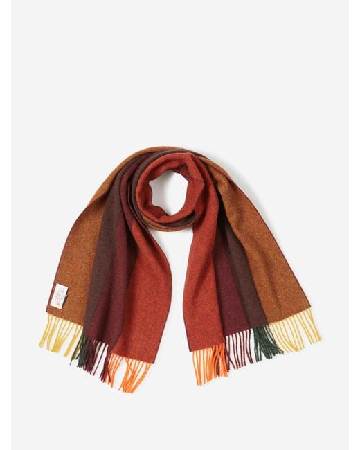 Santa Eulalia Brown Wool Striped Scarf for men