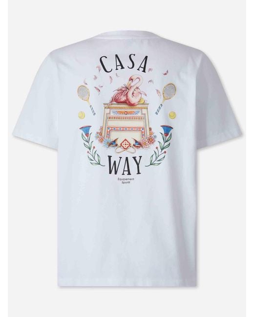 Casablanca White Short Sleeve T-Shirt for men