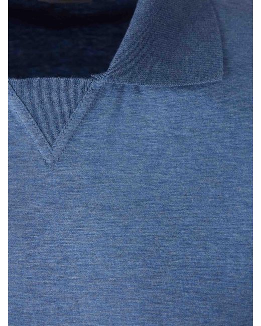 Santa Eulalia Blue Cotton Polo Shirt for men
